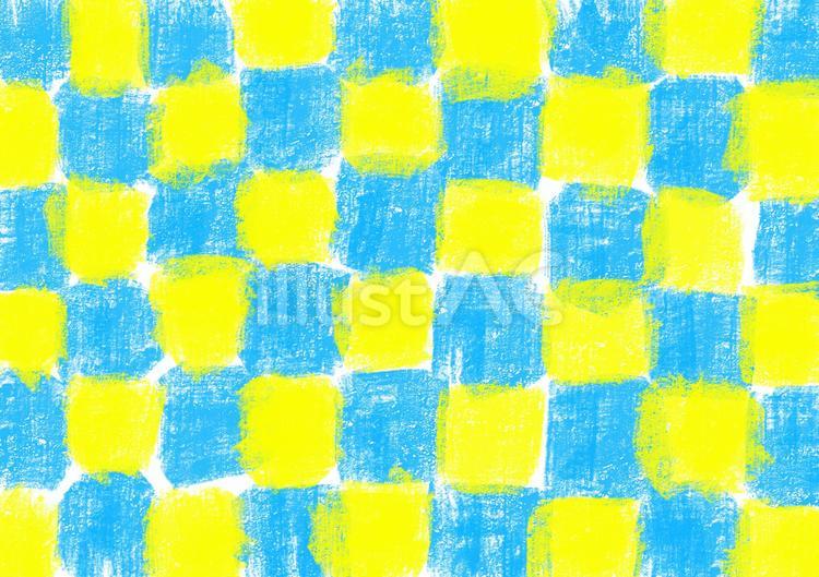ざらっとチェック模様　水色と黄色 チェック,模様,格子柄のイラスト素材