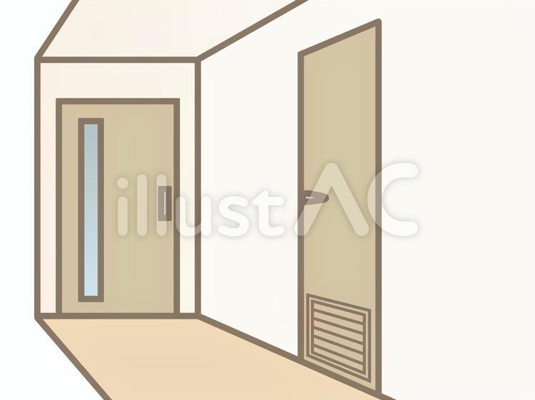 集合住宅の廊下201015 集合住宅,廊下,室内のイラスト素材