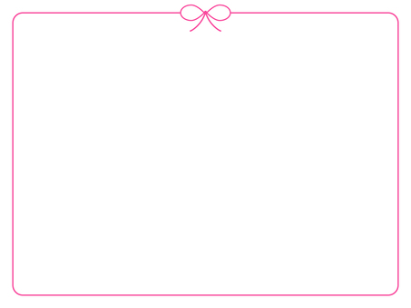かわいいリボンフレーム・濃いピンク