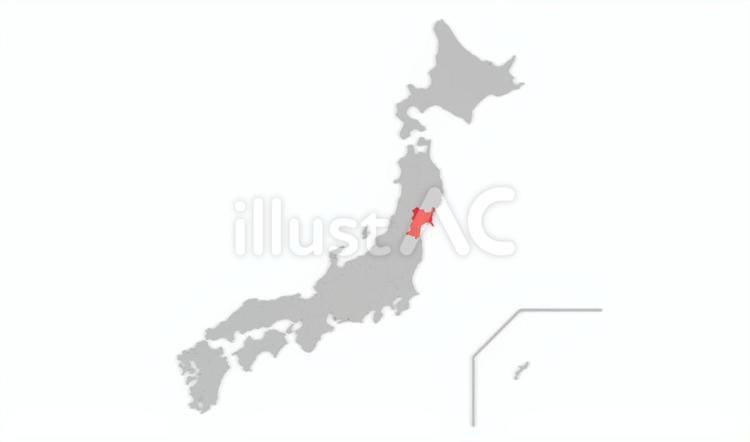 日本_宮城県 宮城県,日本,地図のイラスト素材