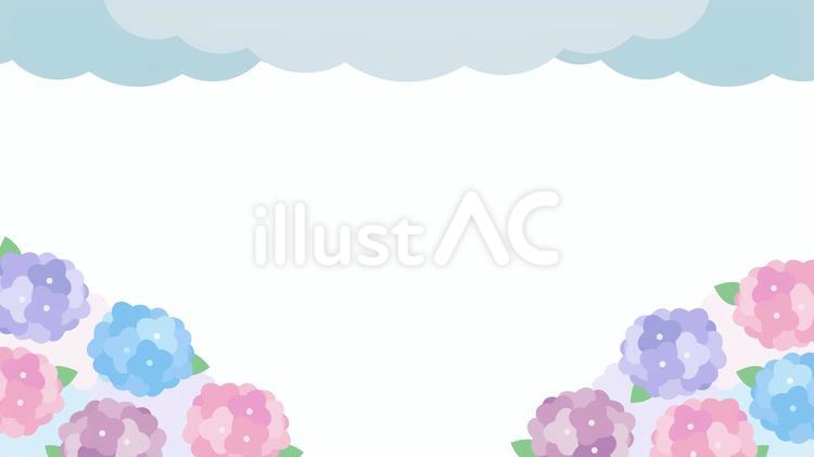 梅雨のあじさい 背景・横長サイズ 02 あじさい,紫陽花,梅雨のイラスト素材
