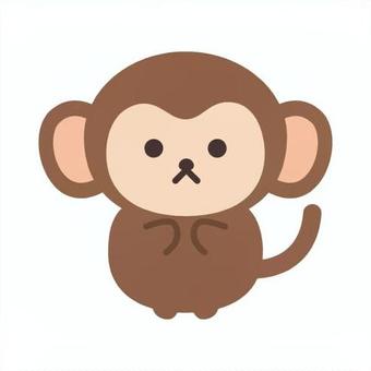 シンプルな猿のイラスト素材 さる,動物,かわいい,猿,キャラクター,動物園,単品,シンプル,干支,商用フリーのイラスト素材