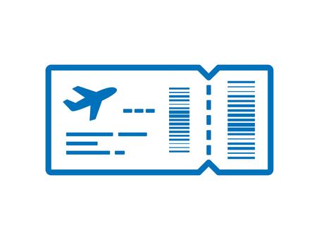 シンプルな航空券アイコン　ブルー 航空券,搭乗券,チケット,旅行,チェックイン,飛行機,航空,出発,空港,フライトのイラスト素材