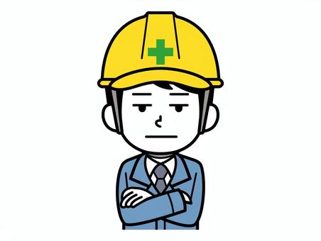 Illustration, male, site supervision, simple, 