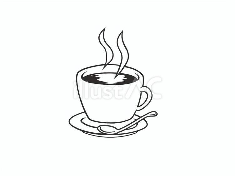 湯気が出ている珈琲(コーヒー) スプーン,ブレイクタイム,休憩のイラスト素材