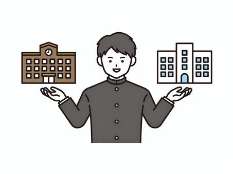 進路先を比べる男子学生A(カラー)2 進路先を比べる男子学生A(カラー)2 学生,進路,進学,比べる,学校,大学,短大,専門学校,高校,就職のイラスト素材