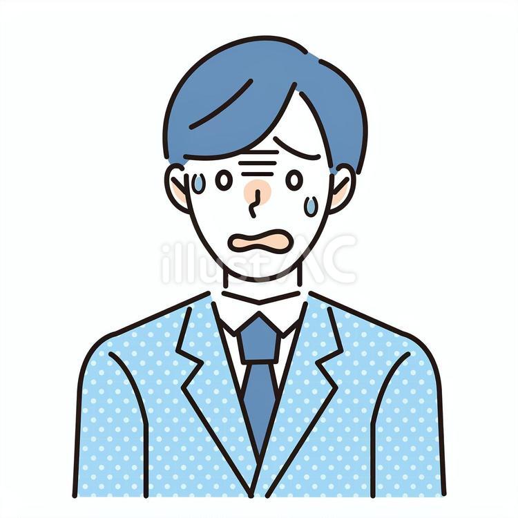 仕事で大失敗をして青ざめる男性会社員 人物,男性,青ざめるのイラスト素材