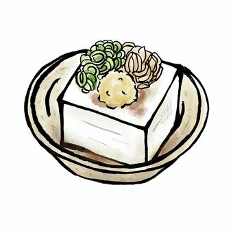 冷奴　豆腐 冷奴,豆腐,居酒屋,メニュー,ねぎ,生姜,おとうしのイラスト素材