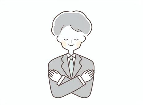 Illustration, office worker, male, peace of mind, 