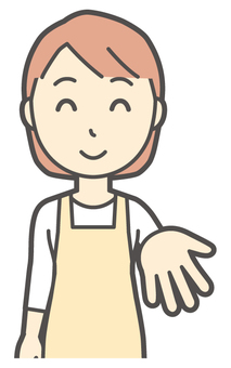 エプロン女性-015-バスト ください,笑顔,主婦,エプロン,女性,ママ,ヘルパー,家政婦,家事代行,人物のイラスト素材