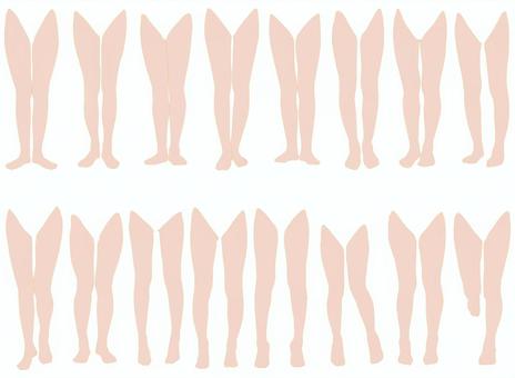 女性レッグモデルイラスト集2-13 人体,身体,女性,下半身,パーツモデル,レッグモデル,ポージング,脚タレ,脚,つま先のイラスト素材