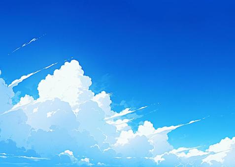 Illustration, summer, blue sky, cloud, 