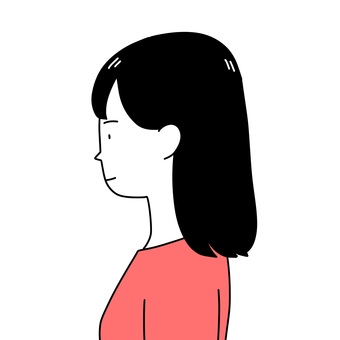 女性の横顔 女性,横顔,チェストアップ,真横,無表情のイラスト素材