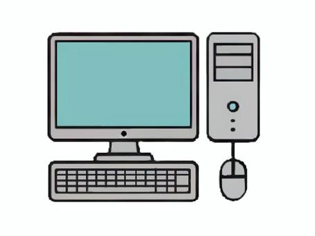 デスクトップパソコン風アイコンイラスト パソコン,pc,デスクトップ,端末,ビジネス,仕事,オフィス,透過,アイコン,シンプルのイラスト素材