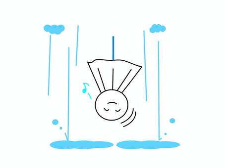 Teru Teru Bozu who succeeded in raining, JPG and PNG Teru Teru Bozu who succeeded in raining, teru teru boss, rain, rain cloud, JPG and PNG