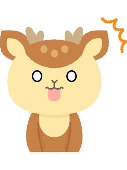 鹿驚く 鹿,驚く,ビックリ,衝撃,バンビ,動物,茶色,角のイラスト素材