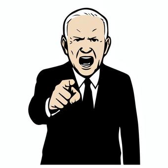 激怒する人：男性政治家Ｄ 怒り,男性,男,政治家,議員,討論,白熱,議論,激論,エスカレートのイラスト素材