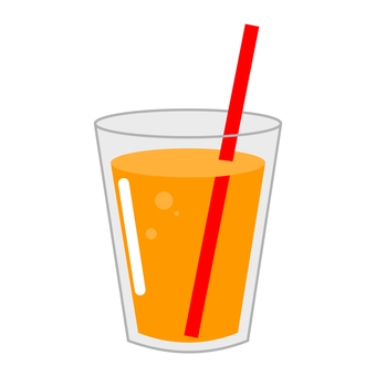 コップに入ったオレンジジュース ジュース,コップ,ストロー,グラス,容器,オレンジジュース,飲み物,飲料,シンプル,アイコンのイラスト素材