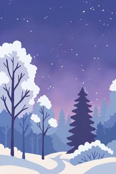 冬の森の風景 冬の森の風景 冬,雪,自然,森,林,山,木,ツリー,もみの木,トウヒのイラスト素材
