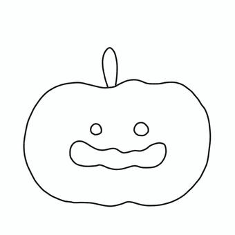 ハロウィンかぼちゃ ハロウィン,かぼちゃ,秋,モノトーン,塗り絵,可愛い,ゆるい,手描き,デコレーション,素材のイラスト素材