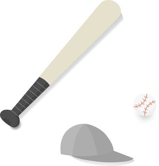 野球セット 野球セット,バット,ボール,帽子,キャップ,野球,ベースボール,ソフトボール,スポーツ,部活のイラスト素材
