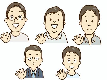 男性上半身セット 男性,上半身,笑顔,穂満,細い,太い,痩せ,若い,中年,ビジネスマンのイラスト素材