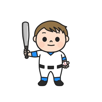 野球のバットとボールを持った男の子3 野球,バット,ボール,ユニフォーム,試合,練習,スポーツ,チーム,打者,バッティングのイラスト素材