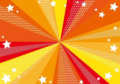 可愛いオレンジ色の集中線の背景素材 集中線,星,ドット,ライン,ポップ,オレンジ色,背景のイラスト素材