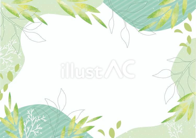 緑の葉のフレーム 春,背景,緑のイラスト素材