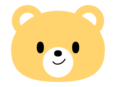 シンプルなクマのイラスト イエロー シンプルなクマのイラスト イエロー 熊,クマ,にっこり,にこにこ,笑顔,白,黄色,黒,動物,ベアーのイラスト素材