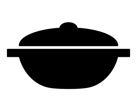 料理とキッチン・蓋付き鍋のアイコン 鍋,料理,キッチン,調理,食事,冬,アイコン,シルエット,蓋,器具のイラスト素材