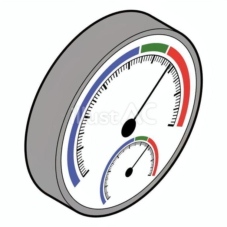 アナログ温湿度計 アナログ温湿度計,温度管理,測定器具のイラスト素材