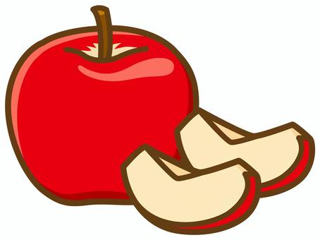 カットされたリンゴ りんご,林檎,果物,フルーツ,食材,食べ物,秋,秋の味覚,実りの秋,カットフルーツのイラスト素材