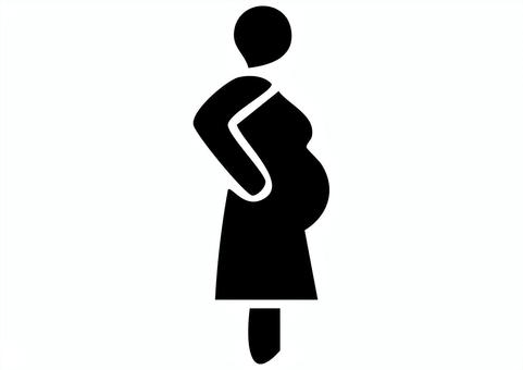 妊婦さんのシルエットアイコン 妊婦,女性,子供,妊娠,シルエット,ベビー,お腹,人間,女,成人のイラスト素材