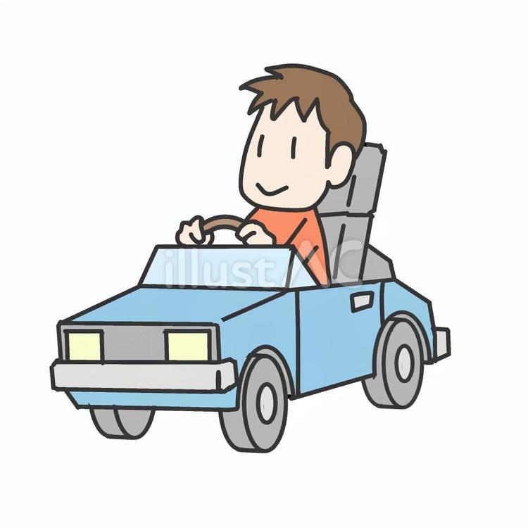 マイカー運転 車,運転,男性のイラスト素材