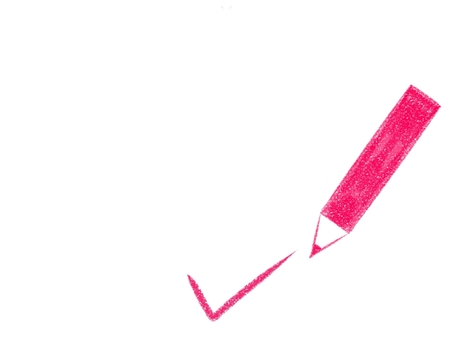 チェックマーク　赤鉛筆