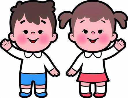 Two toddler male and female characters, JPG, PNG and AI Two toddler male and female characters, character, kindergarten child, men and women, JPG, PNG and AI