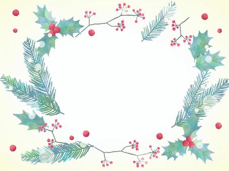 クリスマスの植物フレーム