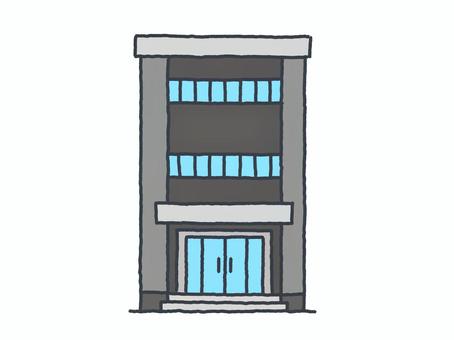 ビル 建物,ビル,オフィスビル,線画,シンプル,手描きのイラスト素材