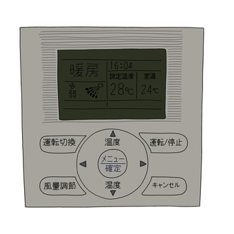 暖房 暖房,電子機器,ボタン,グレー,モニターのイラスト素材