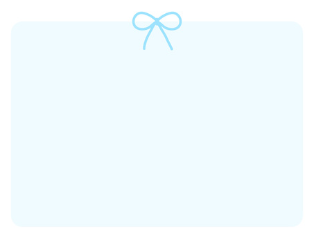 水色の四角いリボン・蝶々結びフレーム 背景,フレーム,リボン,ちょうちょ結び,紐,結び目,水色,横,淡い,パステルカラーのイラスト素材