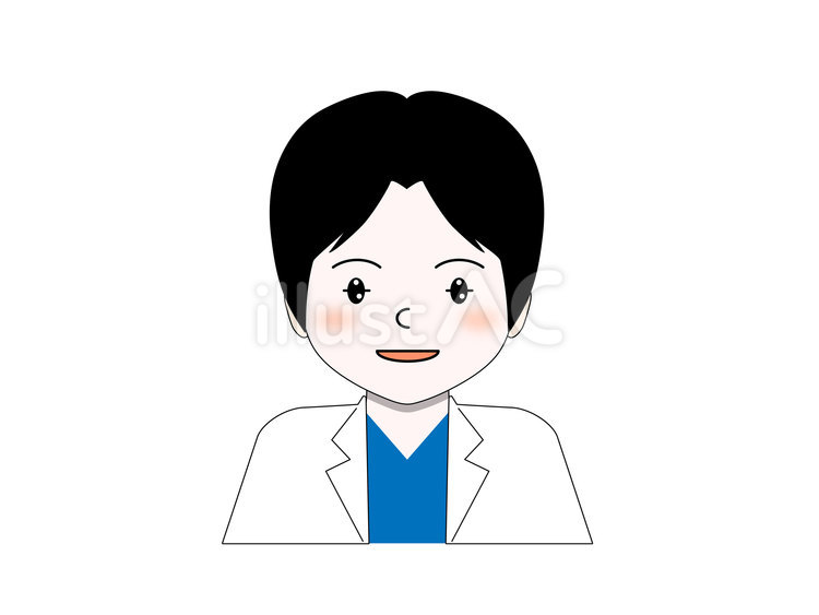 にこやかな笑顔の白衣の人物 医師,医者,病院のイラスト素材