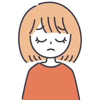 【そのまま使える】二色の女性10 女性,お母さん,お姉さん,表情,おかっぱ,顔,バストアップ,正面,呆れる,困るのイラスト素材