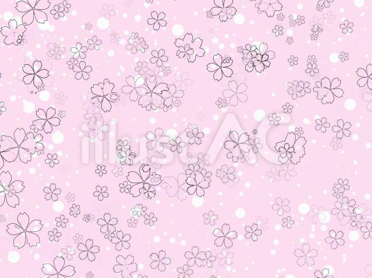 水玉と桜のピンクの壁紙 桜,壁紙,ピンクのイラスト素材