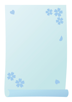 Japanese cherry frame vertical (light blue), , JPG and PNG