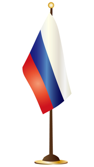 ロシアの卓上旗 ロシア,国旗,卓上,シンボル,三色旗のイラスト素材