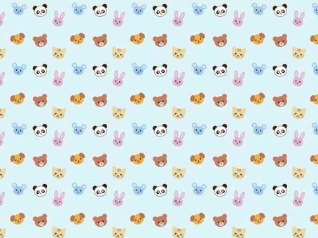 動物柄のシームレスパターン_背景_青 動物柄のシームレスパターン_背景_青 動物,背景,壁紙,青,パターン,シームレス,猫,犬,パンダ,うさぎのイラスト素材