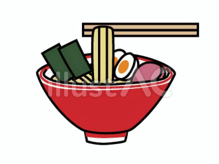 ラーメン　持ち上げ 料理,食品,食事のイラスト素材