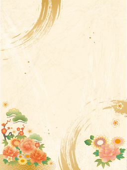 華やか和風フレーム縦④ 和風,和柄,背景のイラスト素材