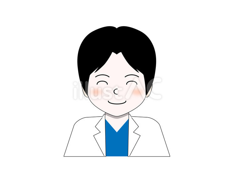 にっこりとした笑顔の白衣の人物 医師,医者,病院のイラスト素材